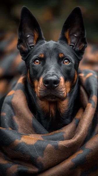Doberman Minimalist Interior Portrait