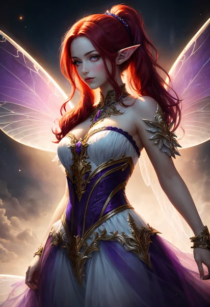 Red-Haired Fairy Fantasy Painting