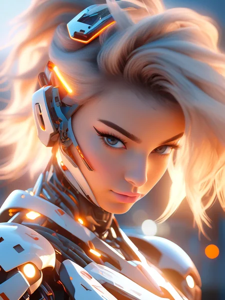 Mecha Girl Close-Up Portrait