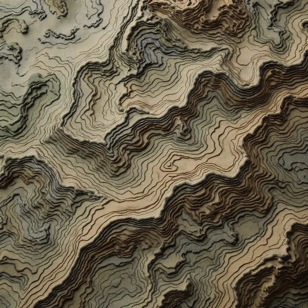 Topographic Map Textile Art