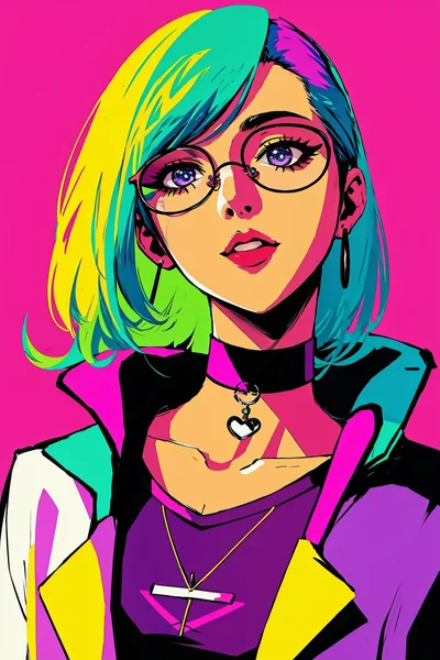 Neon Aesthetic Glasses Portrait