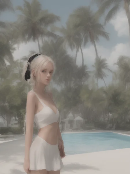 Luxury Resort Swimsuit Fashion Shot