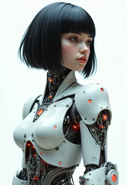 Hyperrealistic Cyborg Android Portrait