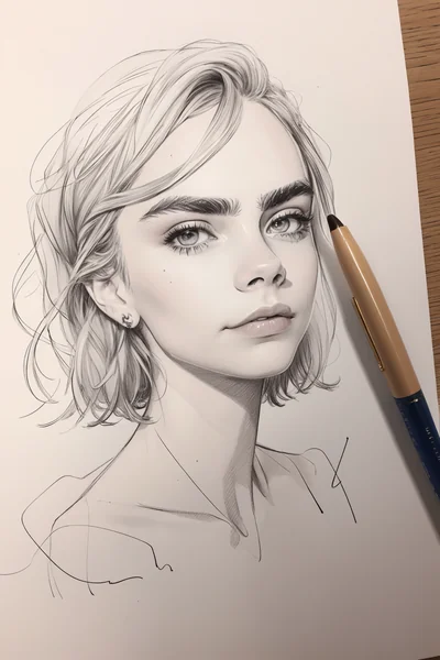Celebrity Sketch Style AI Art