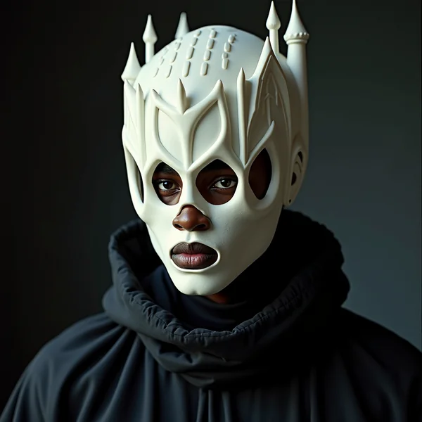 Gothic Helmet Fashion Portrait