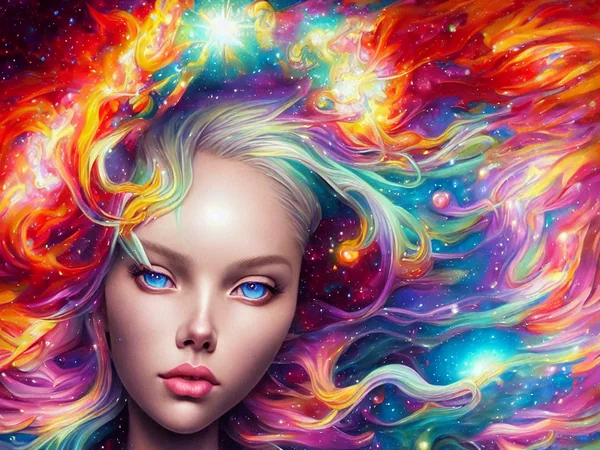 Cosmic Energy Woman Portrait