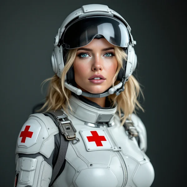White Armor Female Combat Medic