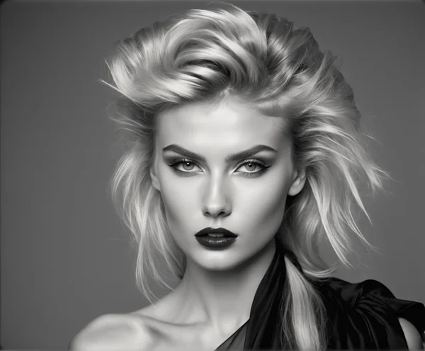 High Fashion Blonde Close-Up Portrait