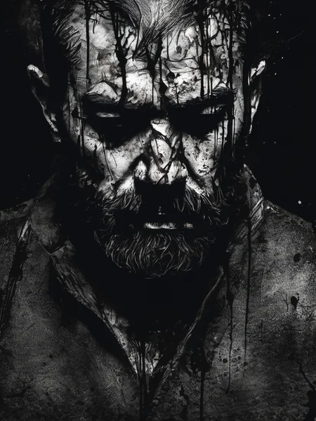 Brutal Lonely Man Dark Portrait
