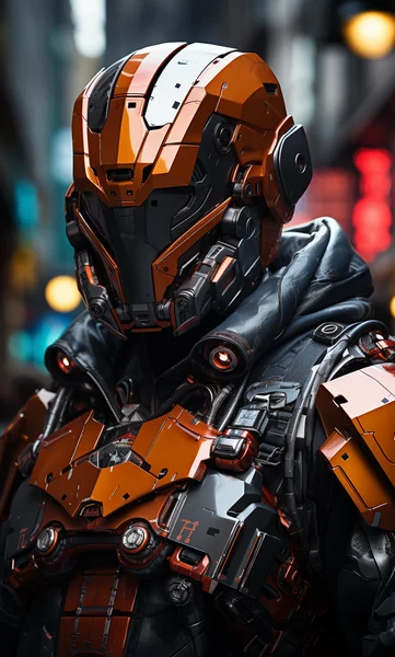 Cyber Soldier with Cape Concept Art