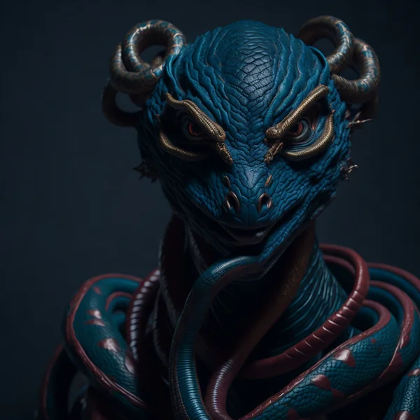 Anthropomorphic Snake Woman Portrait