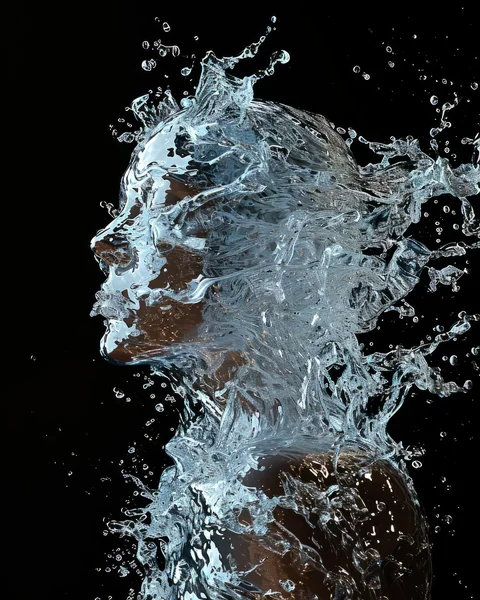 Water Texture Female Digital Art