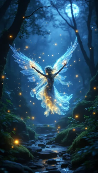 Moonbeam Forest Sprite Fantasy Art