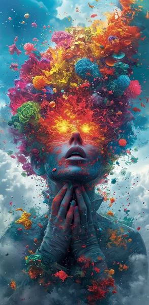 Cosmic Surreal Woman Head Art