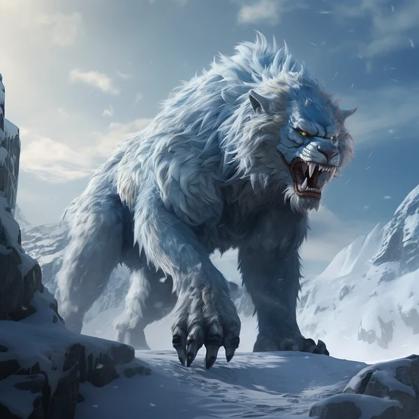 Epic Snow Wolf Monster Fantasy