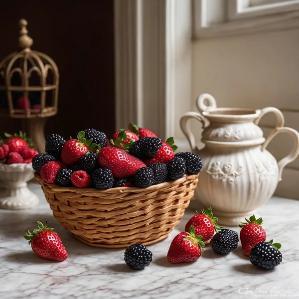 Victorian Berry Basket Still Life