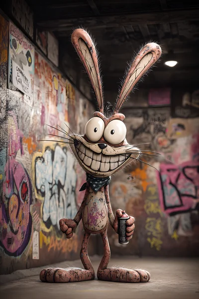 Graffiti Rabbit Street Art Character