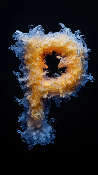 Underwater Letter P 3D Render