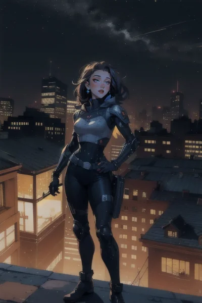 Cyberpunk Queen Rooftop Art