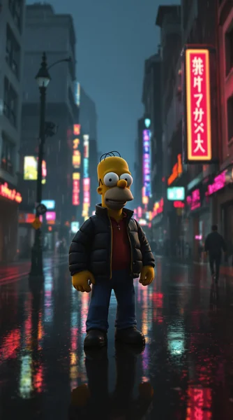Dystopian Cartoon City Scene
