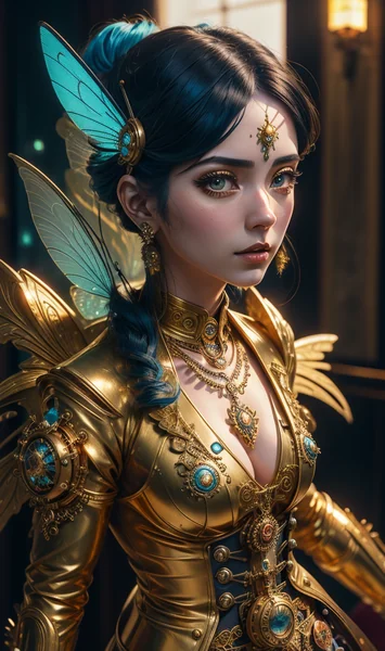 Steampunk Fairy Tale Woman 3D Art