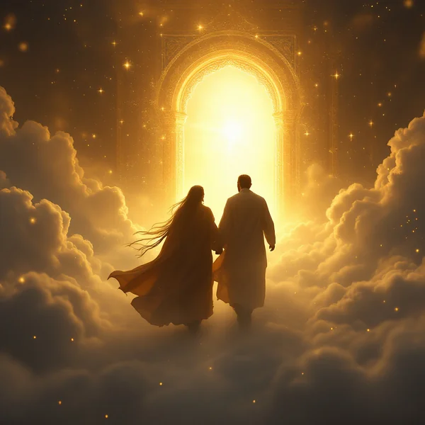 Epic Historical Figures in Celestial Scene
