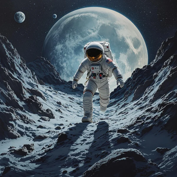 Astronaut Moon Cinematic AI Art
