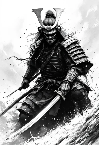 Stoic Samurai Black and White Art