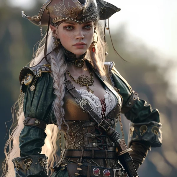 Female Elf Pirate Fantasy Portrait