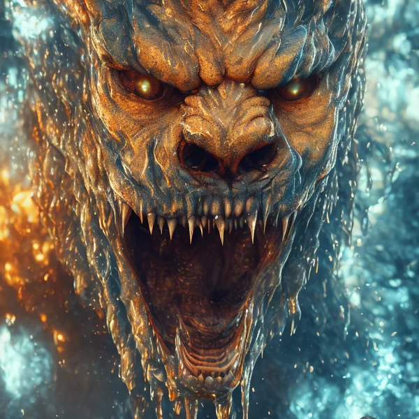 Elemental Sabertooth Water Fire Art