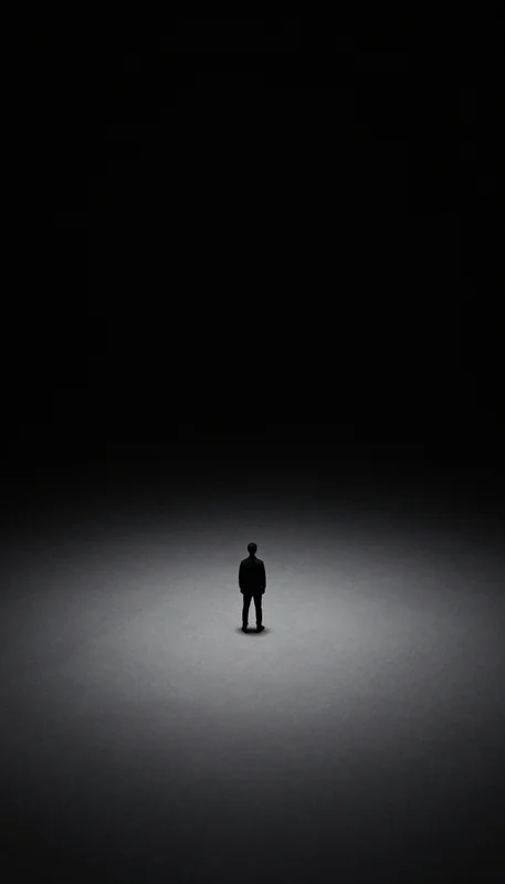 Cinematic AI Art: Lone Figure in Darkness to Light