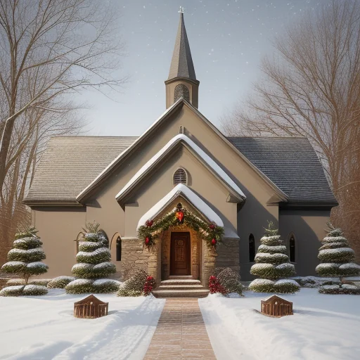 Luxury Rustic Christmas Church Card