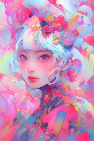 Abstract Painter Colorful Art Scene