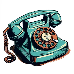 Retro Rotary Telephone Comic Icon