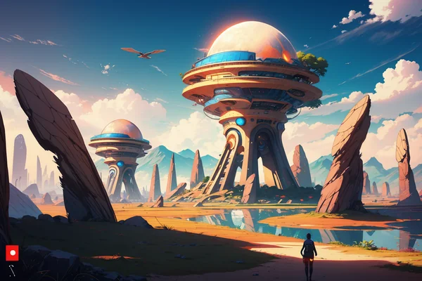 Solarpunk Afrofuturism Landscape Art