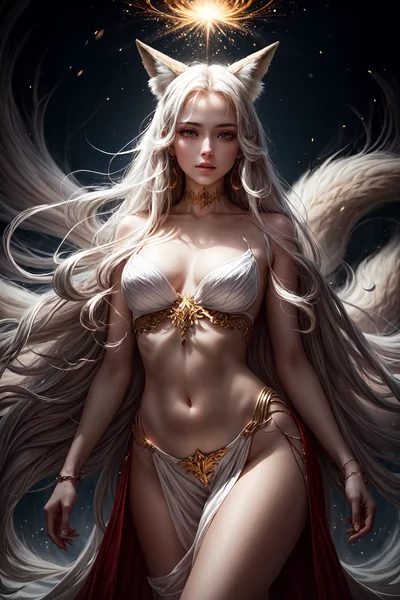 Nine‑Tailed Fox Girl Hyper‑Maximalism
