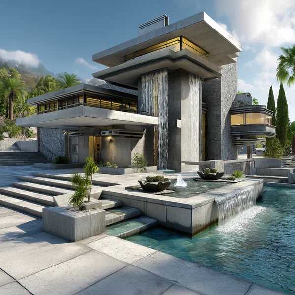 Lotus-Inspired Mid-Century Modern Mansion