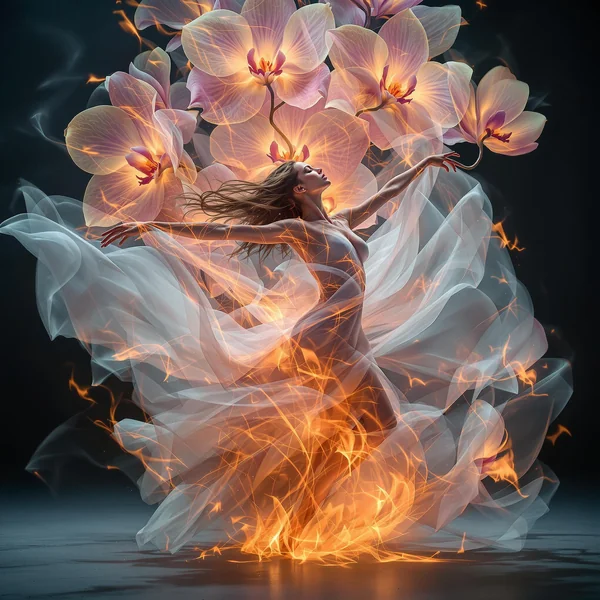Triple Exposure Fire Orchid Dancer