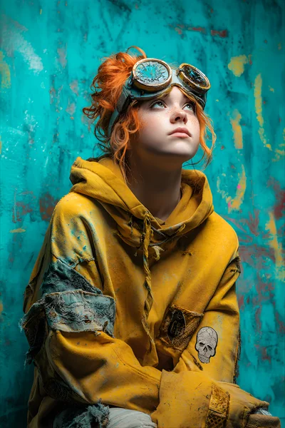 Steampunk Girl Portrait with Goggles