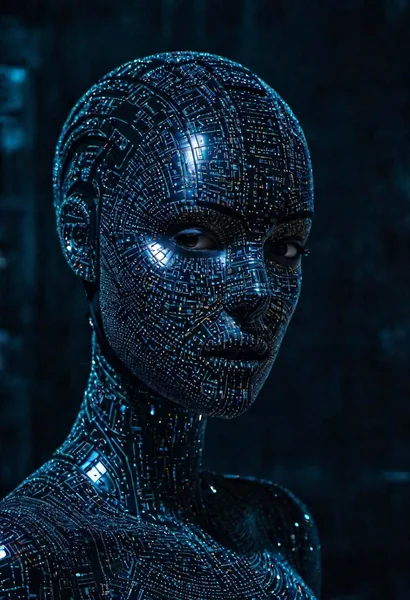 Hyperdetailed Murderbot Character Portrait