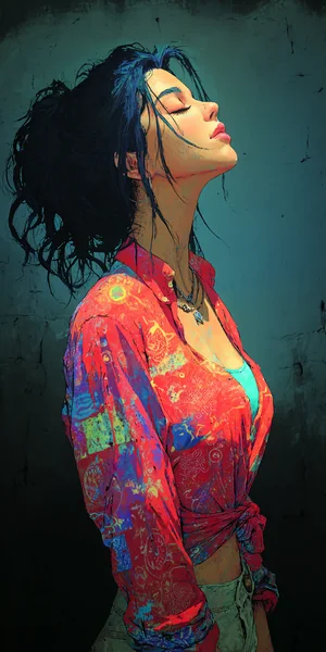 Watercolor Woman High Contrast Art