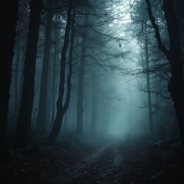 Misty Dark Forest AI Landscape