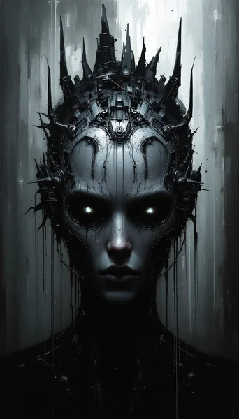 Biomechanical Sci-Fi Oil Painting