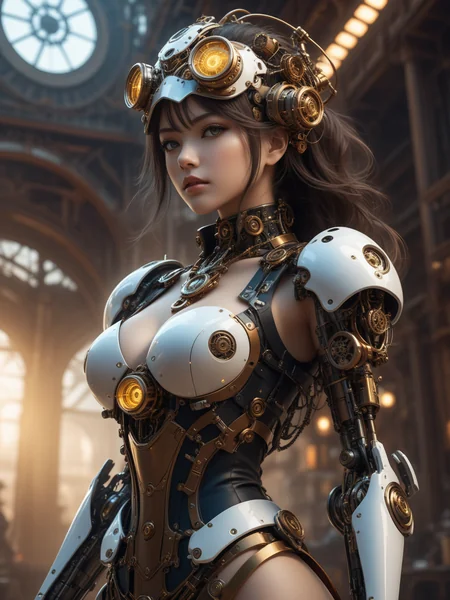 Steampunk Mecha Girl Warrior
