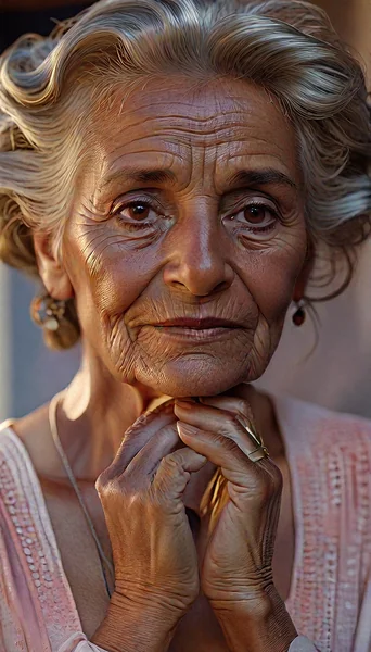 Elder Latin Woman Emotional Portrait
