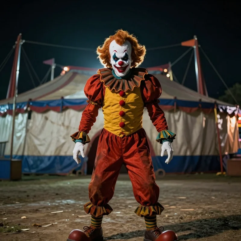 Evil Clown Circus Photo | Realistic Cinematic Night