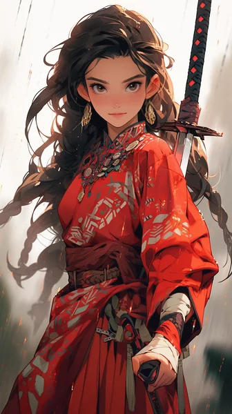 Mulan-Inspired Warrior Woman Portrait