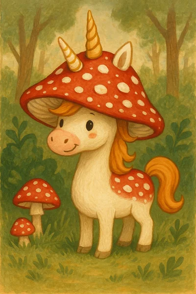 Cute Unicorn Children’s Book Illustration
