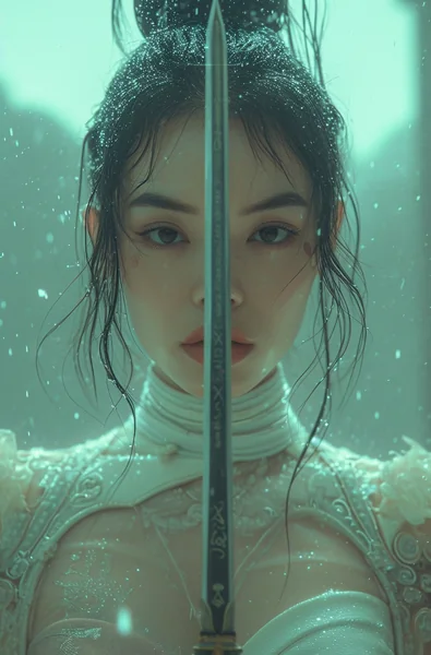 Futuristic Woman with Sword