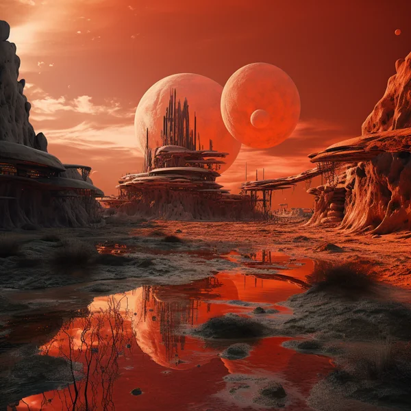 Sci-Fi Dome in Water Landscape